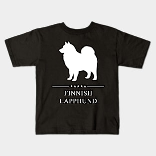 Finnish Lapphund Dog White Silhouette Kids T-Shirt